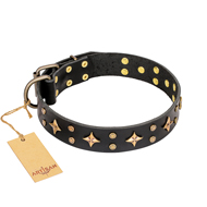 'A La Mode' FDT Artisan Handmade Black Leather Boxer Collar