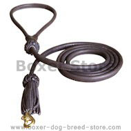 1/2 inch Leather Round Dog Leash for Boxer