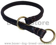 Boxer Leather Rolled Choke Collar