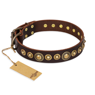 "Ancient Warrior" FDT Artisan Fancy Leather Boxer Collar with Old-Bronze Plated Decorations