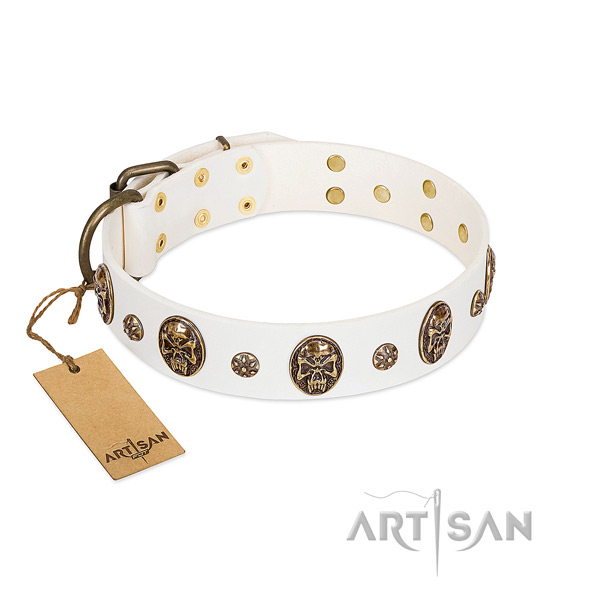 Inimitable full grain natural leather collar for your pet