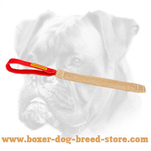 Boxer pocket toy with handle made made of jute