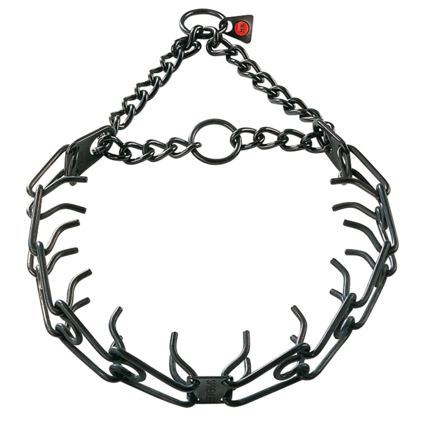 Strong black stainless steel pinch collar