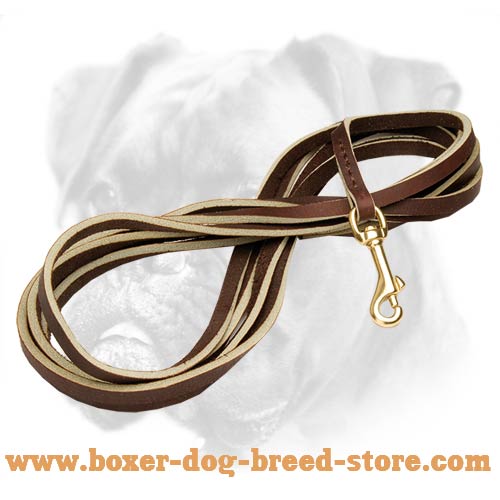 Multitasking Leather Dog Leash for Boxer Training, Tracking, Walking and Patrolling