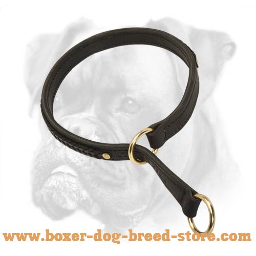 Gorgeous Decorative Leather Choke Colar for Walking and Training Your Boxer