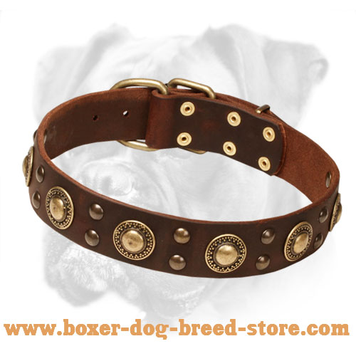 "Space-like" Leather Boxer Collar Stud Decoration - Click Image to Close