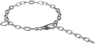 Herm Sprenger Chrome Plated Boxer Fur Saver with Snap Hook - 1/9 inch (3 mm)