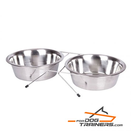 Durable Stainless Steel Bowls with Stand - Click Image to Close