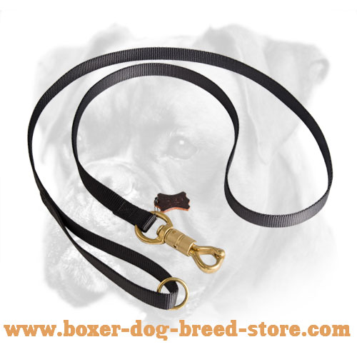 Nylon dog leash for Boxer with Brass Snap Hook